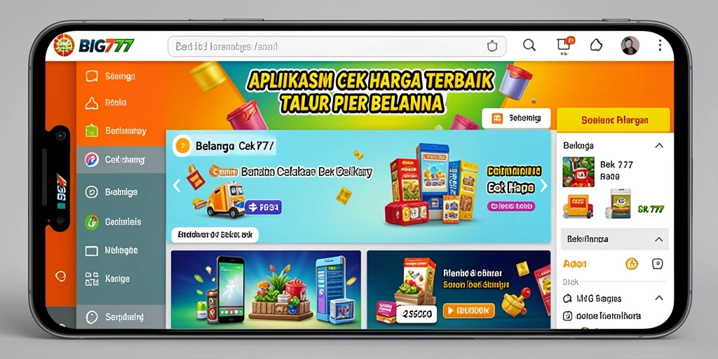 Antarmuka pengguna dari aplikasi BIG777 yang menampilkan fungsi Cek Harga.