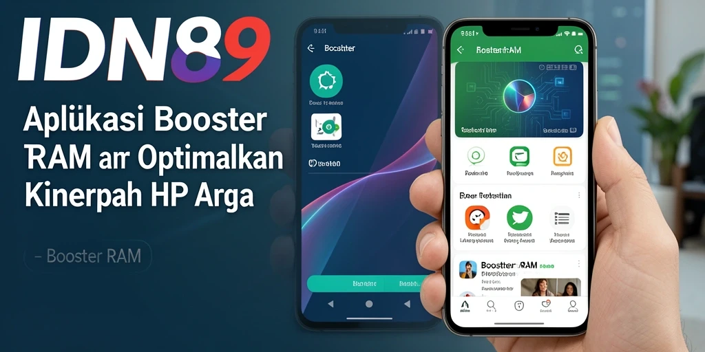 Tampilan antarmuka aplikasi IDN89 dengan fungsi Booster RAM.
