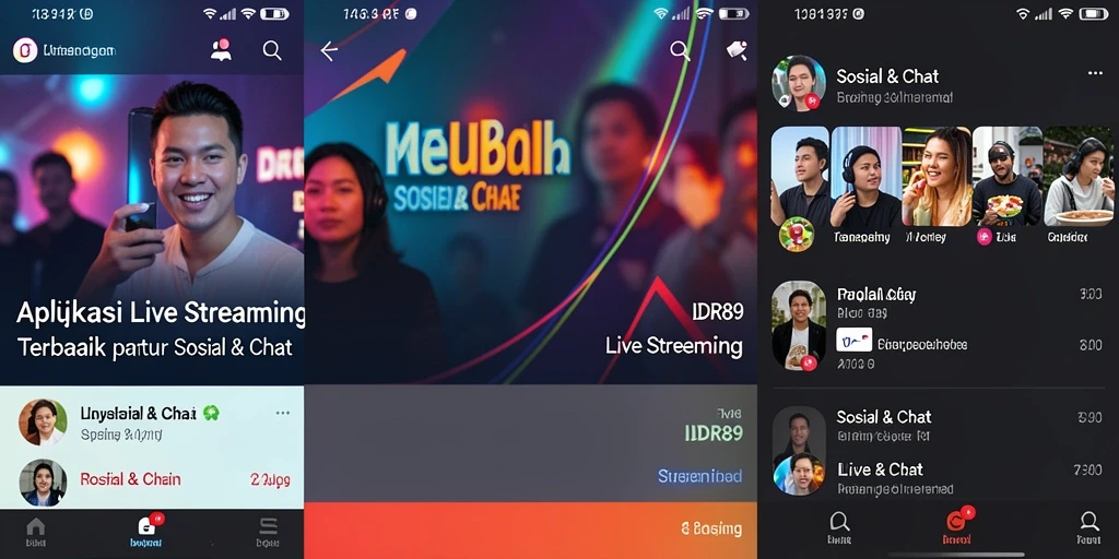 Antarmuka aplikasi IDR89 yang menarik dan user-friendly saat live streaming.