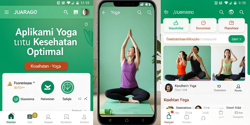 Tampilan antarmuka JUARAGO yang interaktif untuk latihan Yoga.