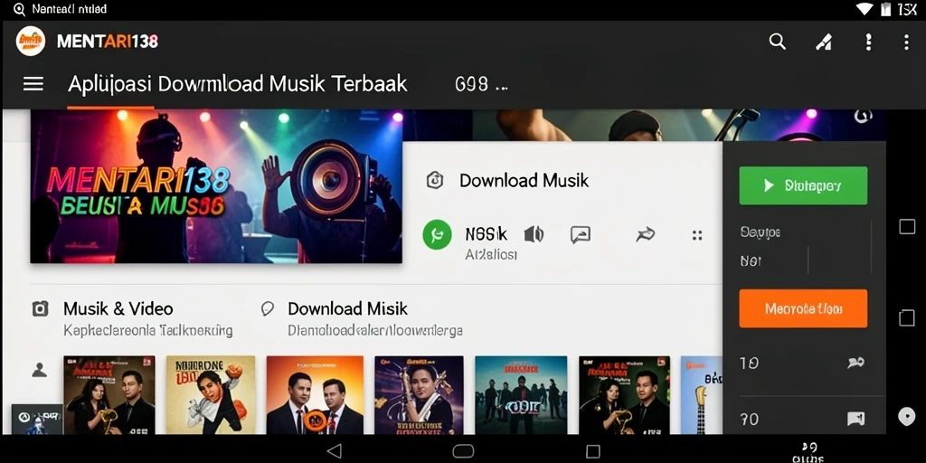 Tampilan antarmuka MENTARI138 yang intuitif untuk Download Musik.