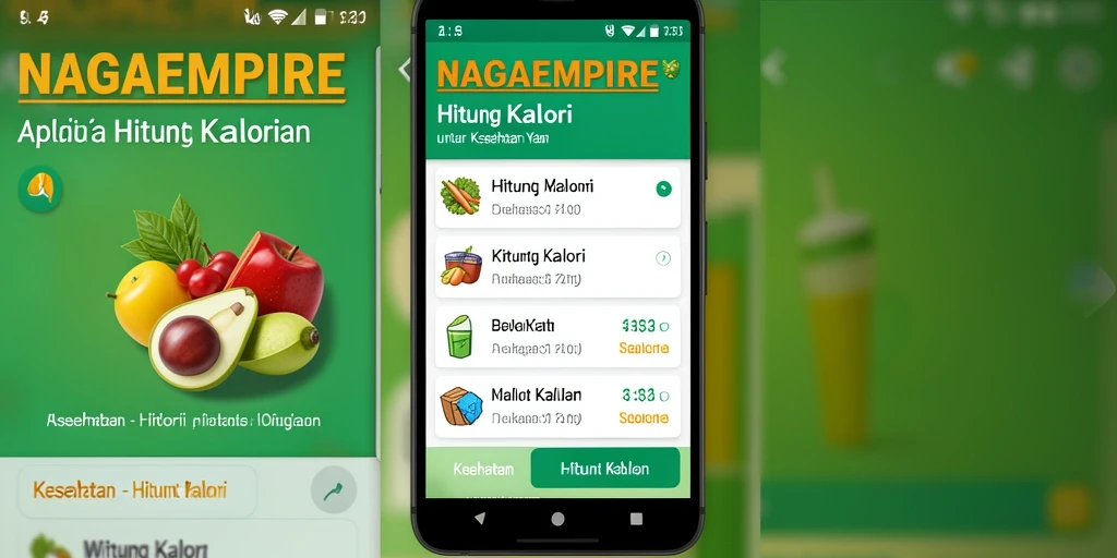 Tampilan antarmuka aplikasi NAGAEMPIRE untuk menghitung kalori secara efektif.