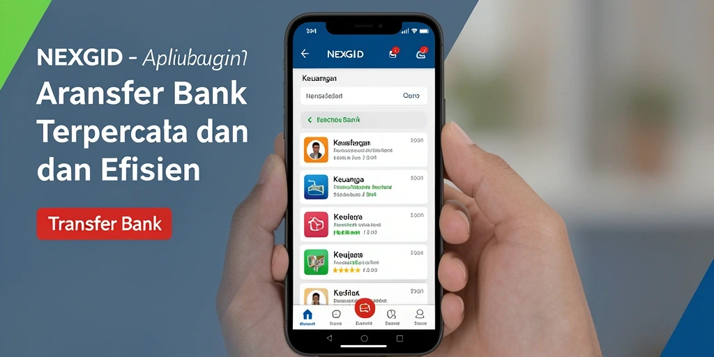Antarmuka pengguna NEXGID yang sederhana dan efisien untuk Transfer Bank.
