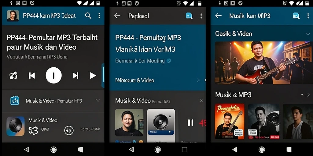 Antarmuka PP444 yang modern dengan fitur Pemutar MP3.