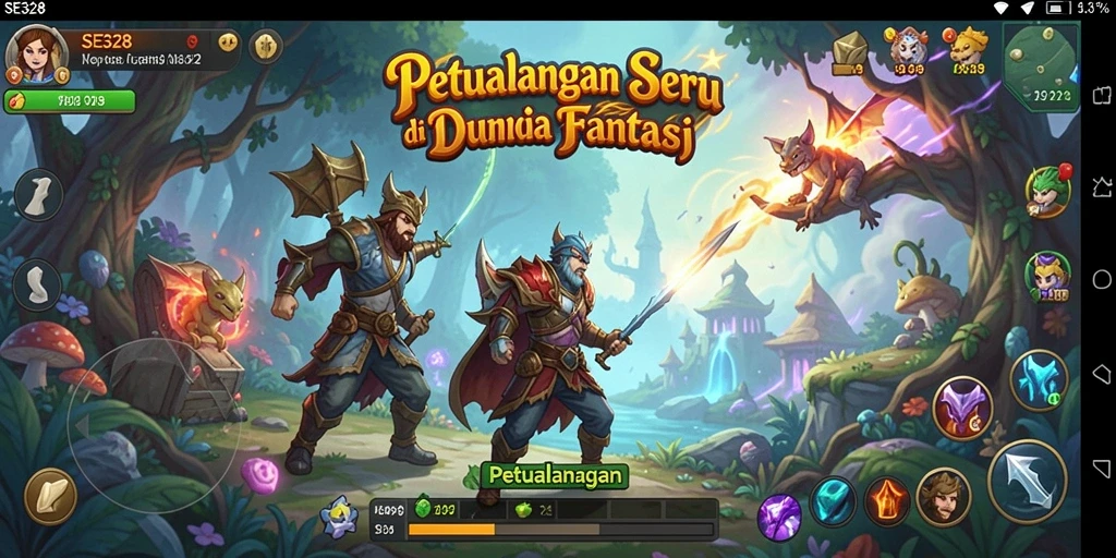 Tampilan antarmuka yang menakjubkan dalam SE328 dengan elemen petualangan yang jelas.