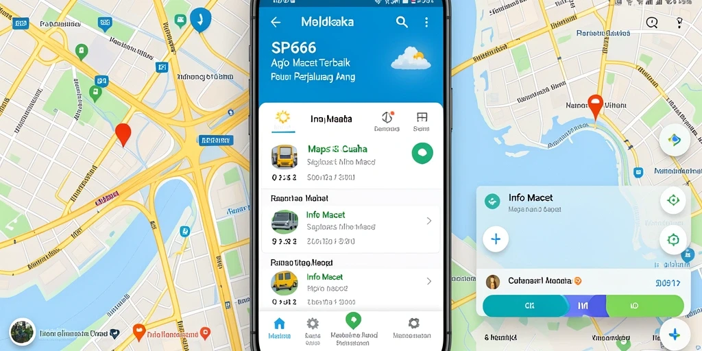 Antarmuka SP666 menampilkan peta dan informasi kondisi lalu lintas dengan jelas.