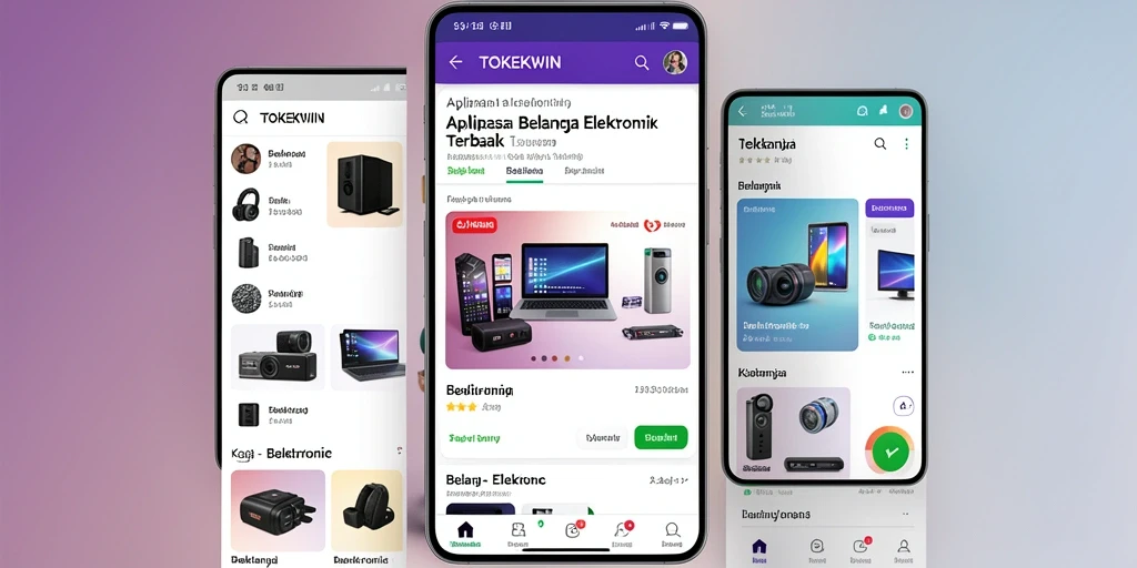 Antarmuka utama TOKEKWIN menampilkan berbagai produk elektronik dengan mudah.