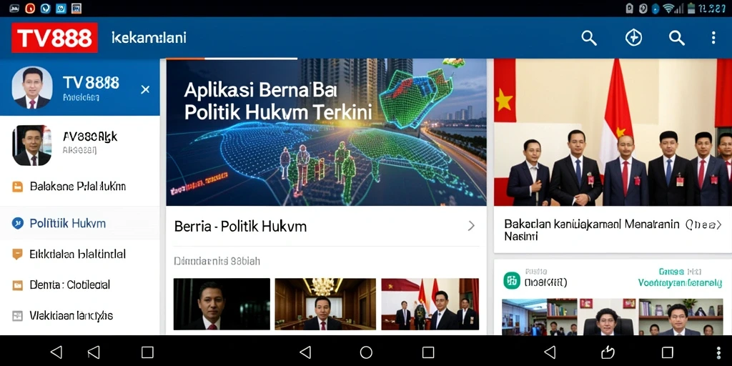 Tampilan antarmuka aplikasi TV888 yang menarik dan informatif.